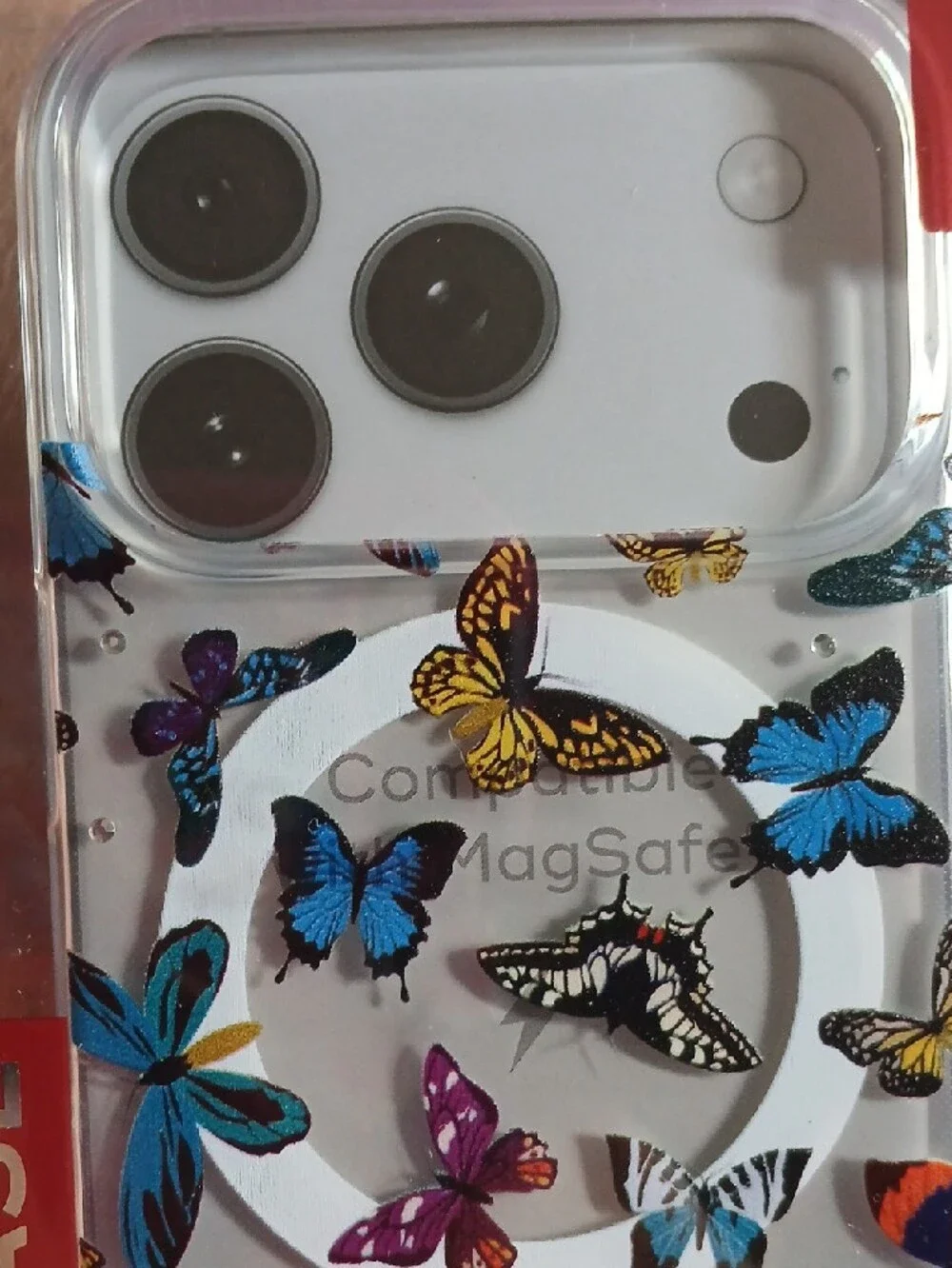Clear Butterfly Crystal Phone Case Compatible with Wireless Charging For I PHONE